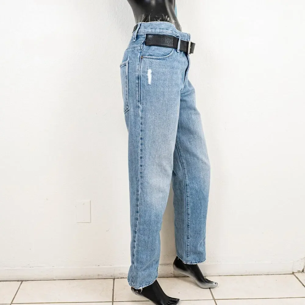 RtA Dexter Belted High Rise Straight Leg Boyfriend Jeans size Medium